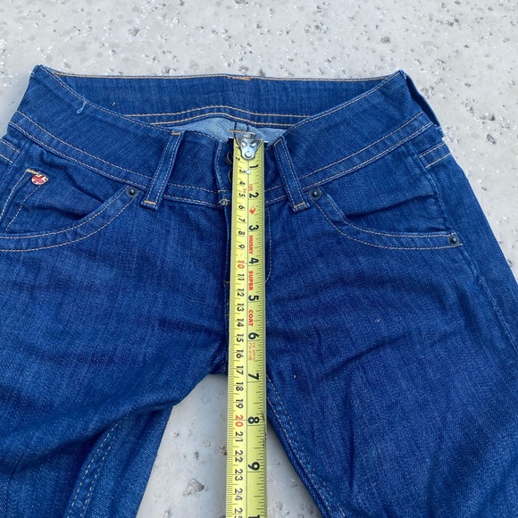 Hudson dark wash jeans size 24 bootcut low rise 2 button with zipper on front - Picture 11 of 16